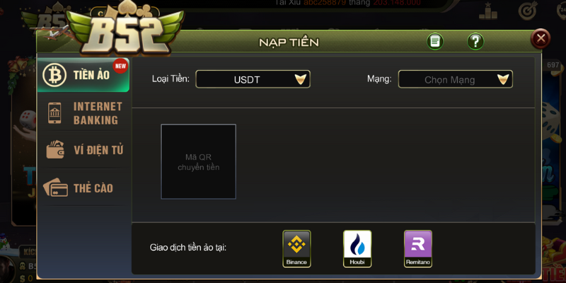 Hướng dẫn nạp tiền ảo cực nhanh tại B52club